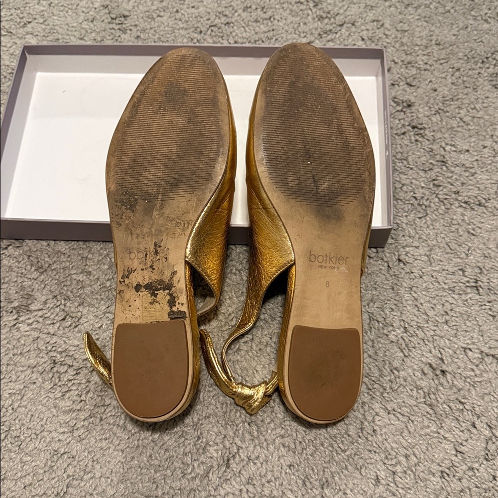 Botkier Metallic Gold Loafers - Picture 3 of 4